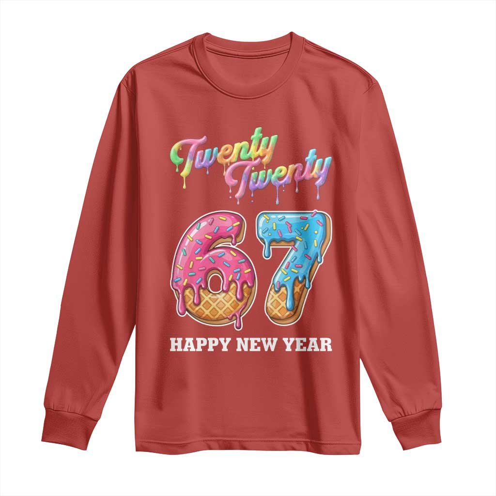 67 Six Seven Meme Long Sleeve Shirt New Year 2026 Ice Cream Drip TS14 Red Print Your Wear