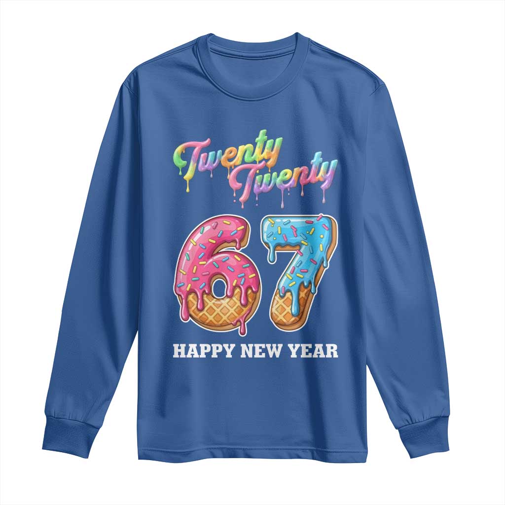 67 Six Seven Meme Long Sleeve Shirt New Year 2026 Ice Cream Drip TS14 Royal Blue Print Your Wear