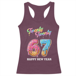 67 Six Seven Meme Racerback Tank Top New Year 2026 Ice Cream Drip TS14 Maroon Print Your Wear