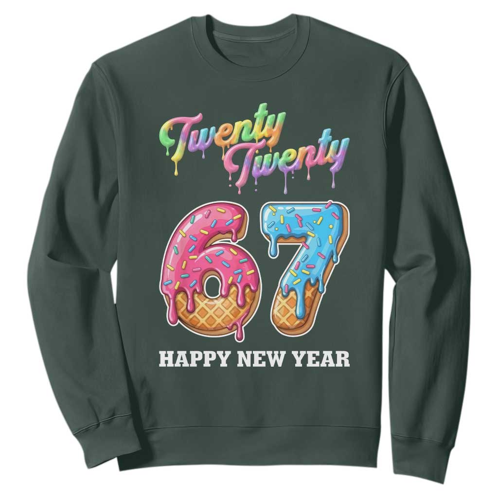67 Six Seven Meme Sweatshirt New Year 2026 Ice Cream Drip TS14 Dark Forest Green Print Your Wear