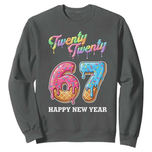 67 Six Seven Meme Sweatshirt New Year 2026 Ice Cream Drip TS14 Dark Heather Print Your Wear