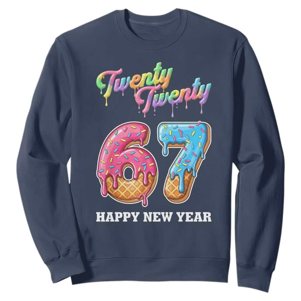67 Six Seven Meme Sweatshirt New Year 2026 Ice Cream Drip TS14 Navy Print Your Wear