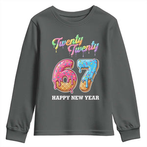67 Six Seven Meme Youth Sweatshirt New Year 2026 Ice Cream Drip TS14 Dark Heather Print Your Wear