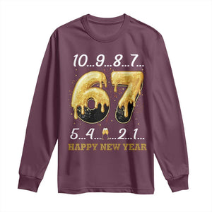 67 Six Seven Meme Long Sleeve Shirt Happy New Year 2026 TS14 Maroon Print Your Wear