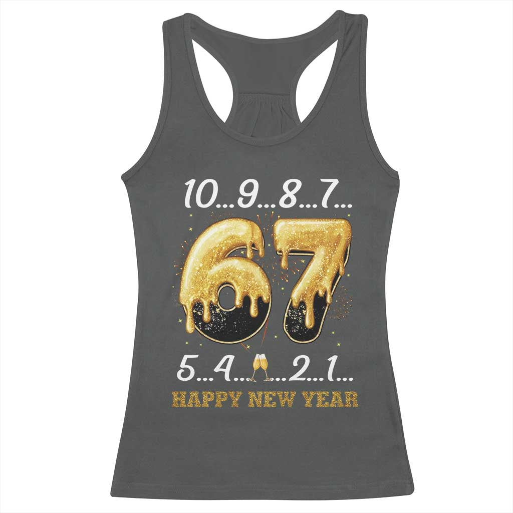 67 Six Seven Meme Racerback Tank Top Happy New Year 2026 TS14 Dark Heather Print Your Wear