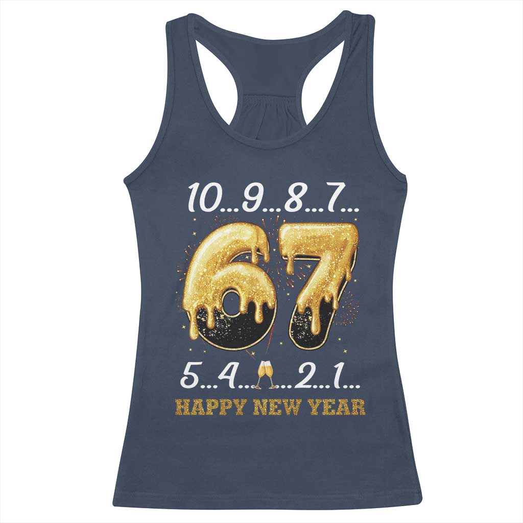 67 Six Seven Meme Racerback Tank Top Happy New Year 2026 TS14 Navy Print Your Wear
