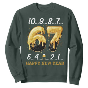 67 Six Seven Meme Sweatshirt Happy New Year 2026 TS14 Dark Forest Green Print Your Wear