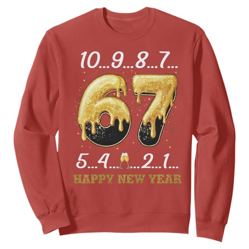 67 Six Seven Meme Sweatshirt Happy New Year 2026 TS14 Red Print Your Wear