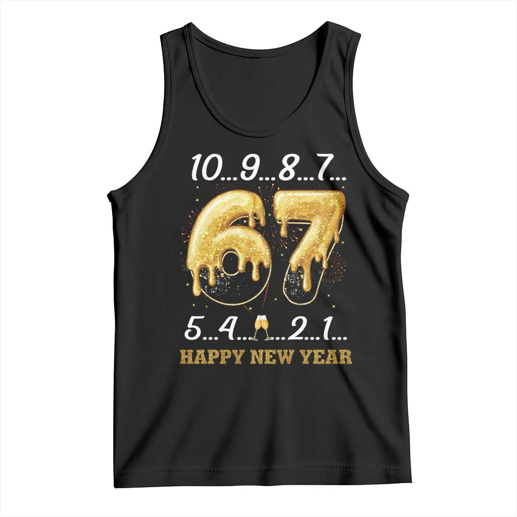 67 Six Seven Meme Tank Top Happy New Year 2026 TS14 Black Print Your Wear
