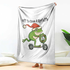 Off To Cause A Kerfuffle Throw Blanket Funny Frog Christmas Meme Weirdcore TS14 Print Your Wear