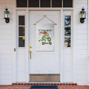 Off To Cause A Kerfuffle Garden Flag Funny Frog Christmas Meme Weirdcore TS14 Print Your Wear