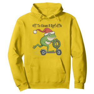 Off To Cause A Kerfuffle Hoodie Funny Frog Christmas Meme Weirdcore TS14 Daisy Print Your Wear