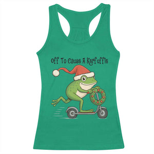 Off To Cause A Kerfuffle Racerback Tank Top Funny Frog Christmas Meme Weirdcore TS14 Irish Green Print Your Wear