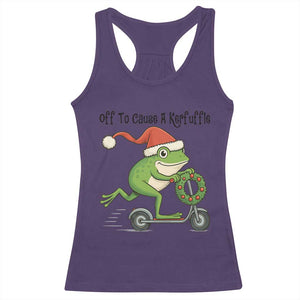 Off To Cause A Kerfuffle Racerback Tank Top Funny Frog Christmas Meme Weirdcore TS14 Purple Print Your Wear