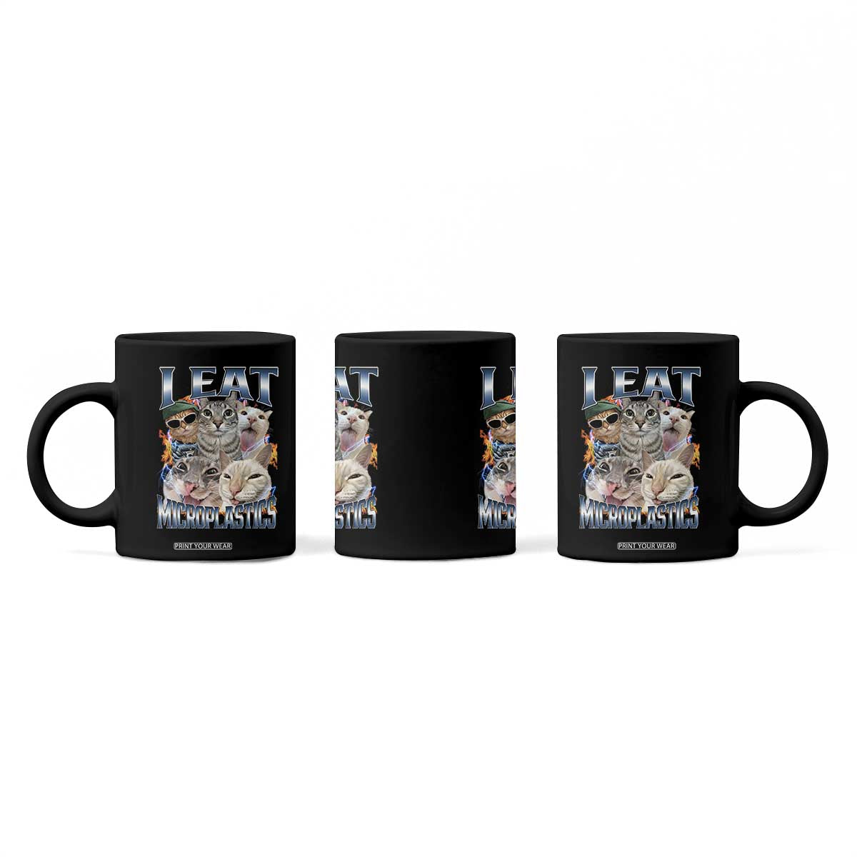 Funny Cat Meme Coffee Mug I Eat Microplastics TS14 Print Your Wear