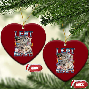 Funny Cat Meme Ceramic Ornament I Eat Microplastics TS14 Print Your Wear