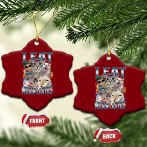 Funny Cat Meme Ceramic Ornament I Eat Microplastics TS14 Print Your Wear