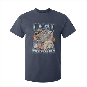 Funny Cat Meme T Shirt For Kid I Eat Microplastics TS14 Navy Print Your Wear