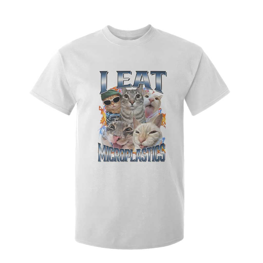 Funny Cat Meme T Shirt For Kid I Eat Microplastics TS14 White Print Your Wear