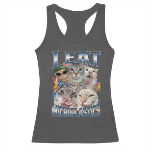 Funny Cat Meme Racerback Tank Top I Eat Microplastics TS14 Dark Heather Print Your Wear