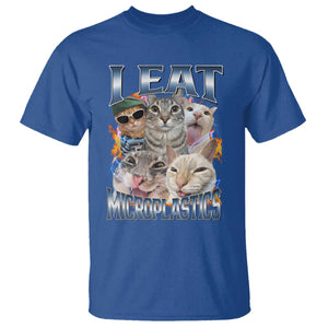 Funny Cat Meme T Shirt I Eat Microplastics TS14 Royal Blue Print Your Wear