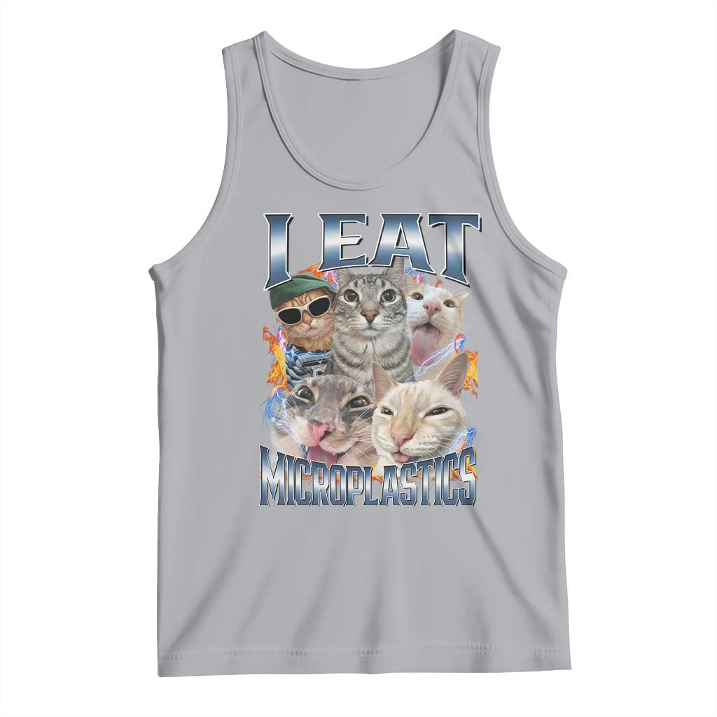 Funny Cat Meme Tank Top I Eat Microplastics TS14 Athletic Heather Print Your Wear