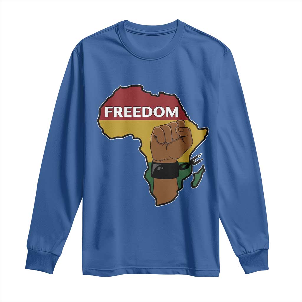 Africa Freedom Liberation Black Power Long Sleeve Shirt TS14 Royal Blue Print Your Wear