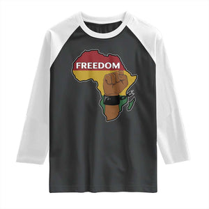 Africa Freedom Liberation Black Power Raglan Shirt TS14 Black White Print Your Wear