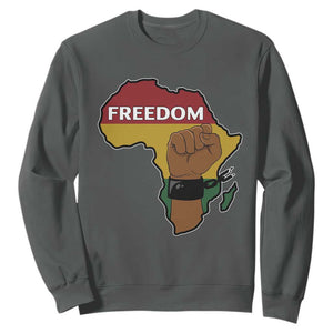 Africa Freedom Liberation Black Power Sweatshirt TS14 Dark Heather Print Your Wear
