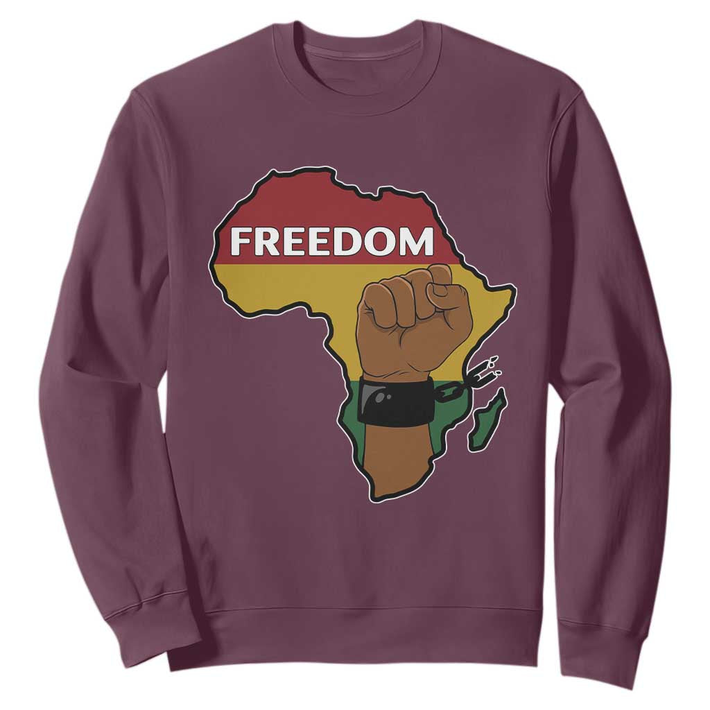 Africa Freedom Liberation Black Power Sweatshirt TS14 Maroon Print Your Wear