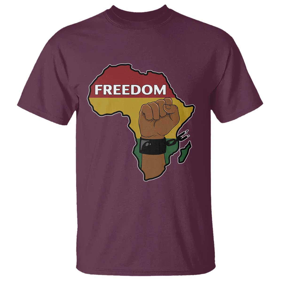 Africa Freedom Liberation Black Power T Shirt TS14 Maroon Print Your Wear