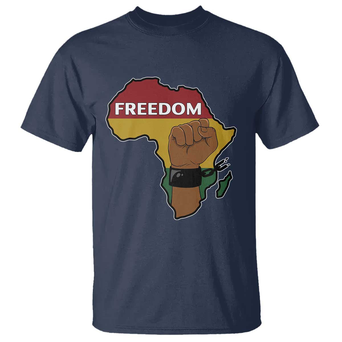 Africa Freedom Liberation Black Power T Shirt TS14 Navy Print Your Wear