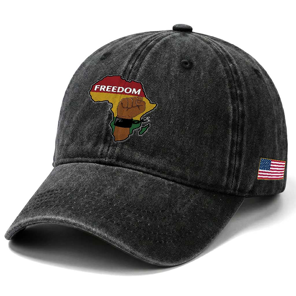Africa Freedom Liberation Black Power Washed Cotton Baseball Cap TS14 Print Your Wear
