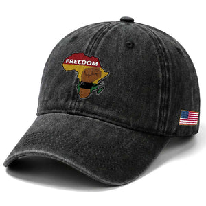Africa Freedom Liberation Black Power Washed Cotton Baseball Cap TS14 Print Your Wear