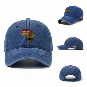 Africa Freedom Liberation Black Power Washed Cotton Baseball Cap TS14 Washed Cap Universal Fit Royal Blue Print Your Wear