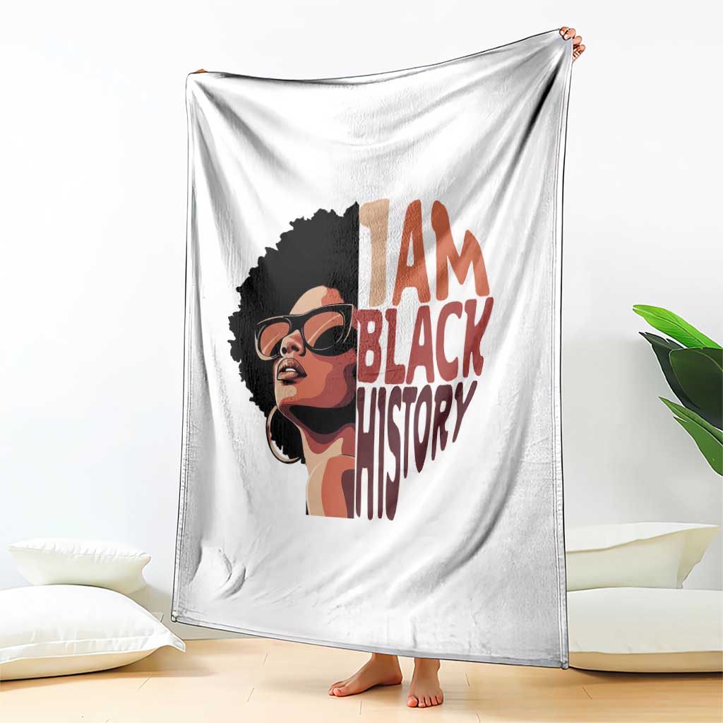 I Am Black History Throw Blanket African American Pride TS14 Print Your Wear