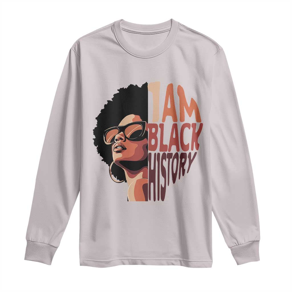 I Am Black History Long Sleeve Shirt African American Pride TS14 Ice Gray Print Your Wear