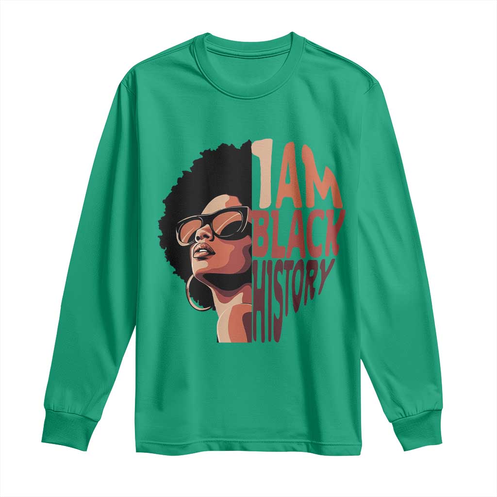 I Am Black History Long Sleeve Shirt African American Pride TS14 Irish Green Print Your Wear