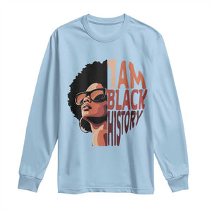 I Am Black History Long Sleeve Shirt African American Pride TS14 Light Blue Print Your Wear
