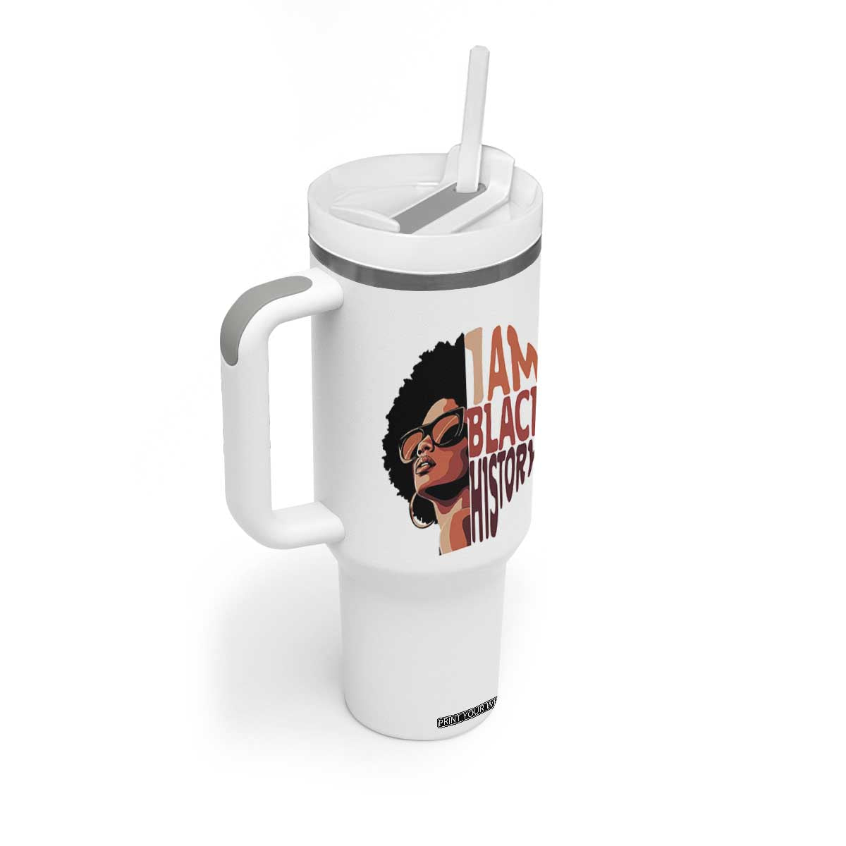 I Am Black History Tumbler With Handle African American Pride TS14 Print Your Wear