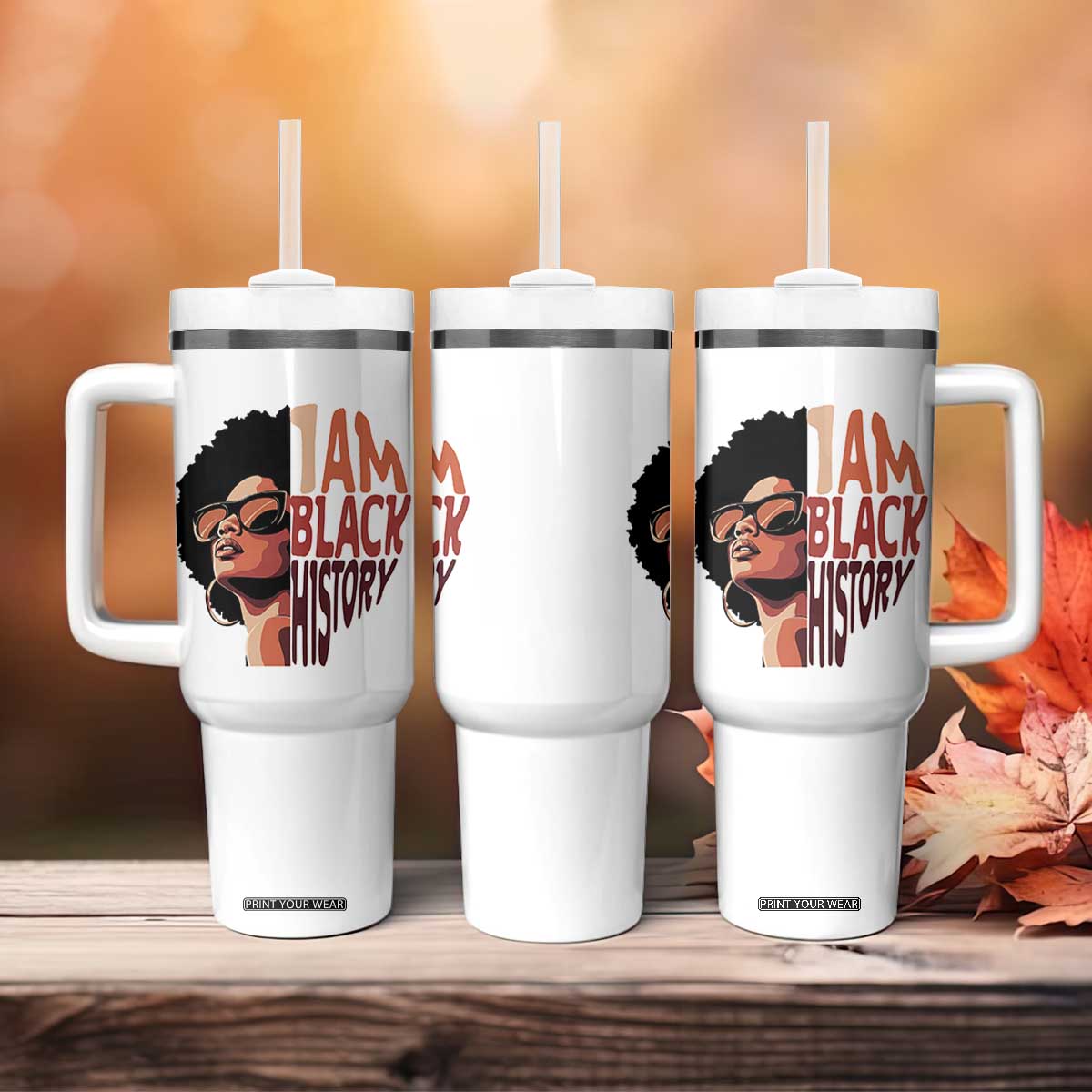 I Am Black History Tumbler With Handle African American Pride TS14 Print Your Wear