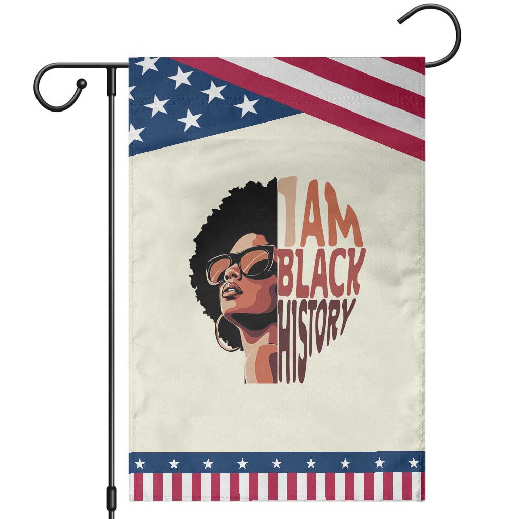 I Am Black History Garden Flag African American Pride TS14 Modern Beige Blue Print Your Wear