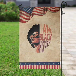 I Am Black History Garden Flag African American Pride TS14 Vintage Rustic Tan Navy Print Your Wear