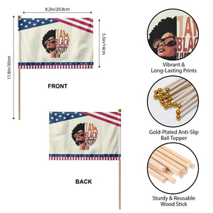 I Am Black History Patriotic Handheld Flag African American Pride TS14 Print Your Wear