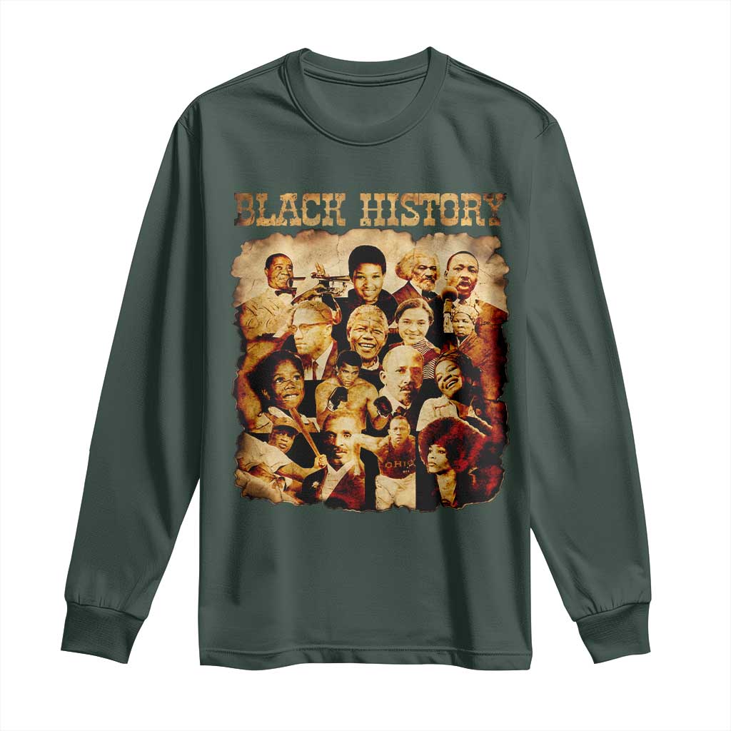 Black History Month Long Sleeve Shirt African American Pride TS14 Dark Forest Green Print Your Wear