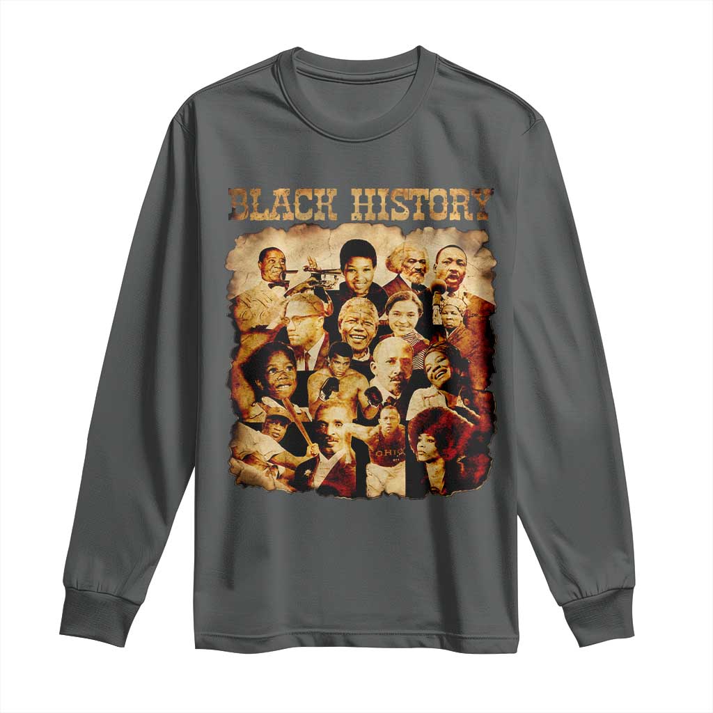Black History Month Long Sleeve Shirt African American Pride TS14 Dark Heather Print Your Wear