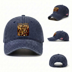 Black History Month Washed Cotton Baseball Cap African American Pride TS14 Washed Cap Universal Fit Navy Print Your Wear