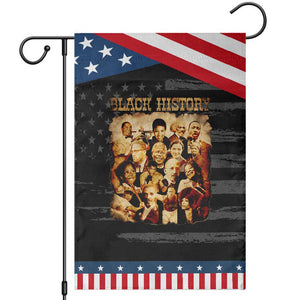 Black History Month Garden Flag African American Pride TS14 Distressed Black Blue Print Your Wear