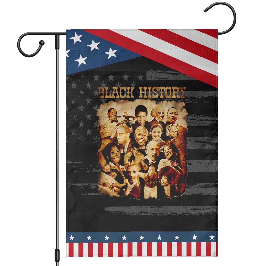 Black History Month Garden Flag African American Pride TS14 Distressed Black Blue Print Your Wear