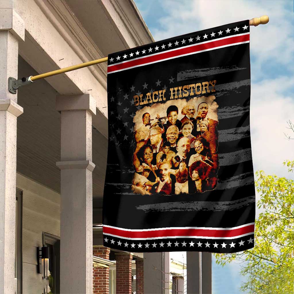 Black History Month Garden Flag African American Pride TS14 Distressed Black Red Print Your Wear
